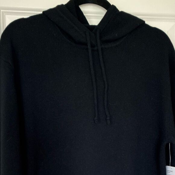 NWT ATHLETA Alpine Hoodie Sweater Cashmere Wool Black Women’s Size Medium HOL24 - Picture 3 of 13